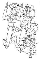 coloriage pokemon la team rocket